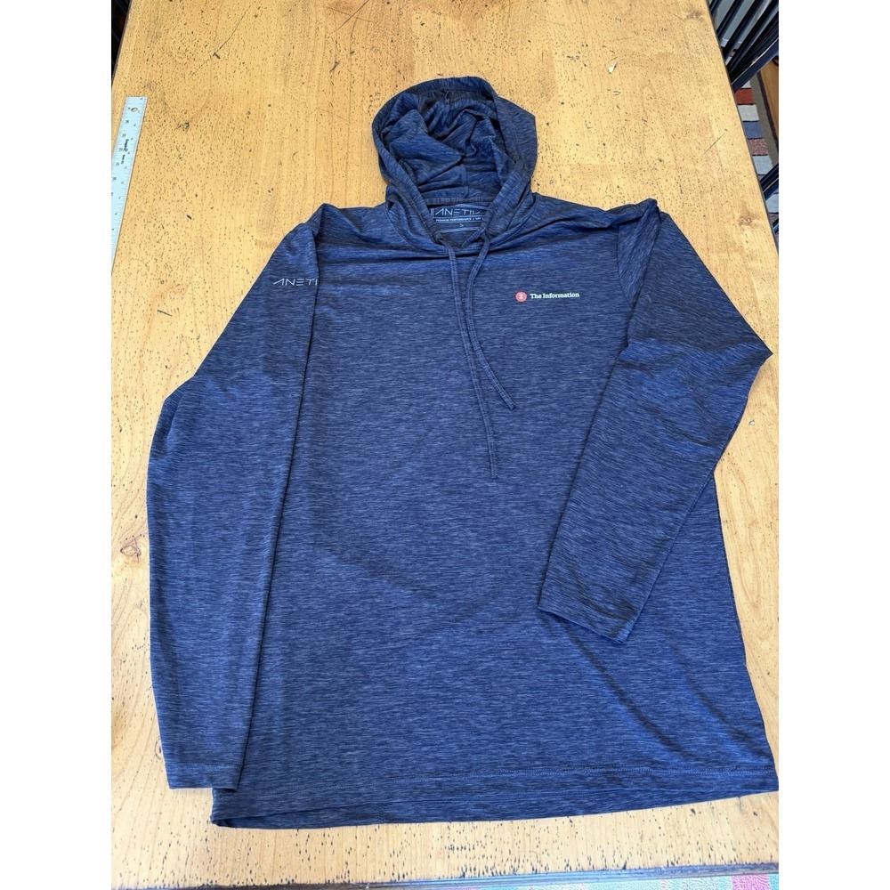 ANETIK Men's Low Pro Tech Hooded T-Shirt  GrayPullover UPF 30+ Sun Hoodie Small